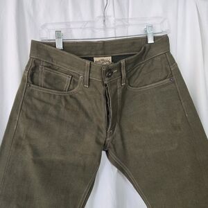Railcar Fine Goods Men's Jeans in Olive Green Size 29